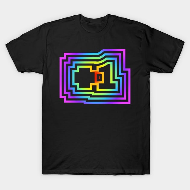 Plus 1 block rainbow T-Shirt by Jokertoons